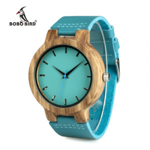 Turquoise Blue Relogio Masculino Wooden Watch For Women