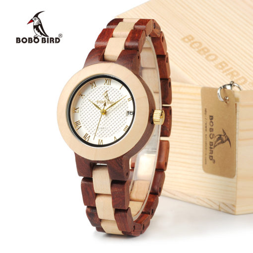 Rose Sandalwood Luxury Brand Wristwatch for Women
